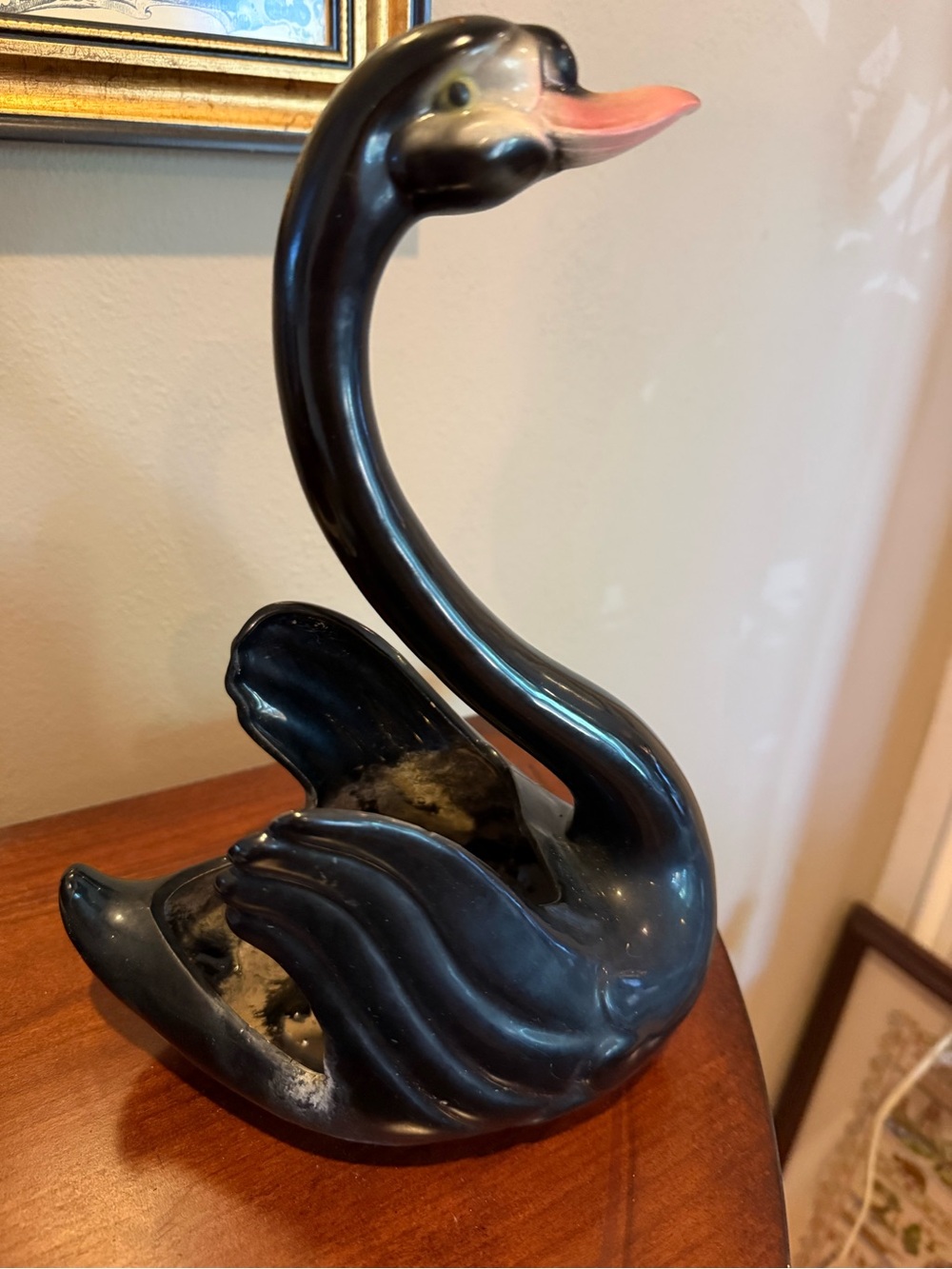 Vintage Maddox California Black Swan Ceramic Planter 1950s - Picture 7 of 9